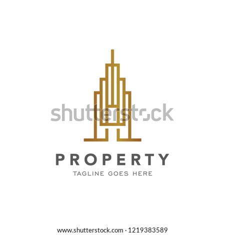 gold luxury property home real estate apartment logo icon vector template