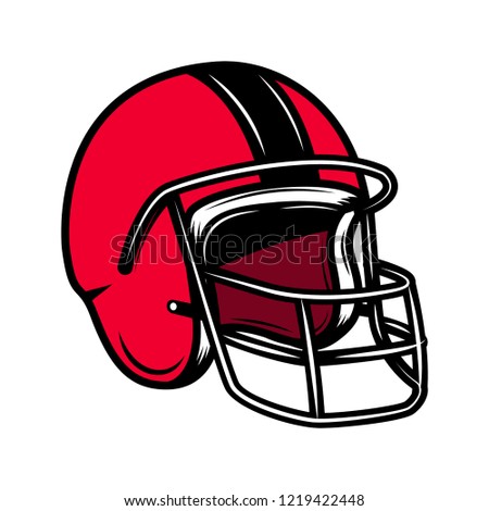 American football helmet. Design element for logo, label, emblem, sign, poster, t shirt.