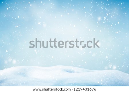 Falling snow natural winter background