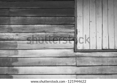 Abstract of planks wall and part of window