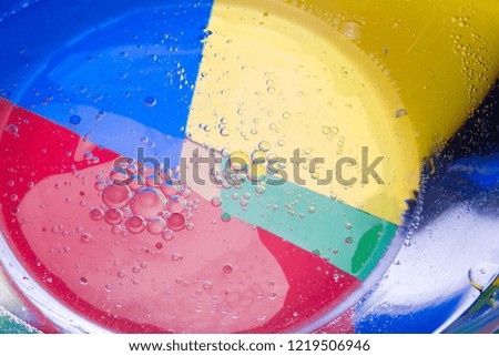 multi-colored bubbles in water