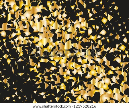 Background with Golden glitter, confetti. Gold polka dots, circles, round. Typographic design. Bright festive, festival pattern for party invites, wedding, cards, phone Wallpapers. Vector illustration