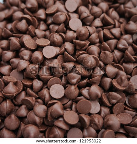 Closeup shot of chocolate chips. Royalty-Free Stock Photo #121953022