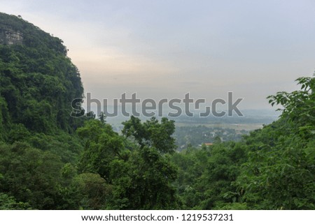 view over the karst landscape in ninh binh vietnam