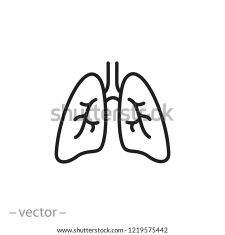 lungs icon, breath linear sign on white background - editable vector illustration eps10 Royalty-Free Stock Photo #1219575442