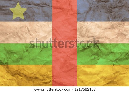 Flag of Central African Republic in grunge style.