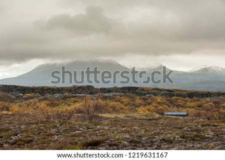 View across Thingvellir (Þingvellir) National Park in southwest Iceland