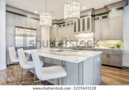 Luxury Kitchen Design Royalty-Free Stock Photo #1219643128