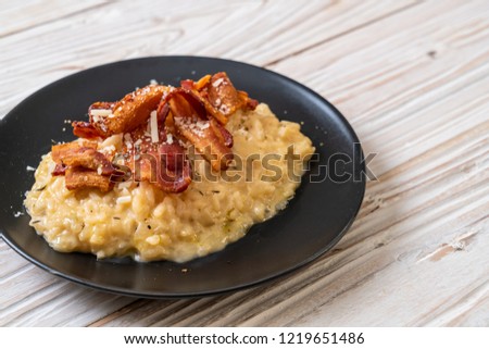 risotto with crispy bacon and cheese