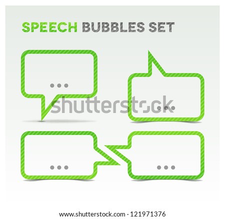 Set Of Green Speech Bubbles