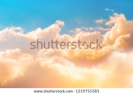 The sun's rays make their way through the clouds. Heaven's heaven. Paradise. Peace and tranquility. Royalty-Free Stock Photo #1219755583