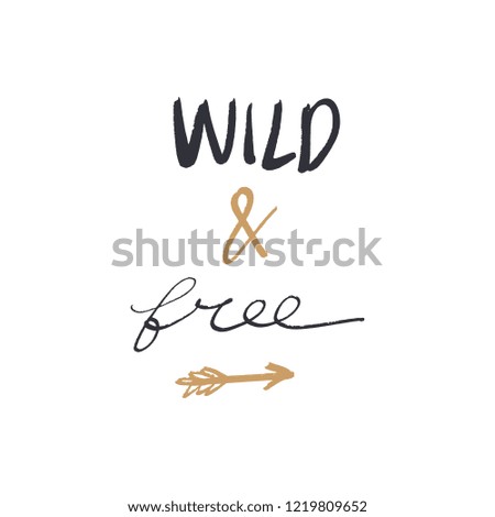 Hand lettered motivational freedom text card, type label and print. Unique stylish calligraphy design for posters, cards, mugs, clothes and other. Vector Illustration, clipart