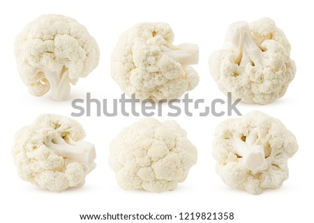 cauliflower isolated on white background, clipping path, full depth of field Royalty-Free Stock Photo #1219821358
