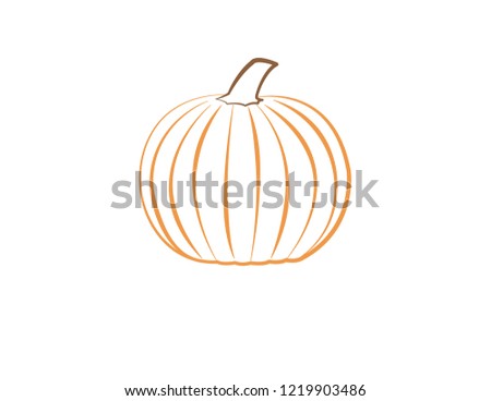 A fresh organic orange pumpkin logo on white background vector illustration