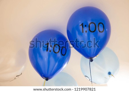 Blue Balloon with number symbol 