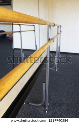 Barre in the gym for stretching and ballet