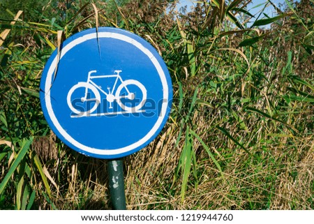 Dutch bicycle roadsign in bush