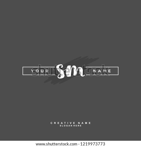 S M SM Initial logo template vector