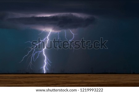 Lightning at the power line