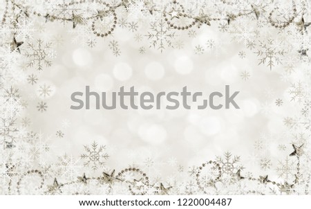 Christmas holiday background with snowflakes and garlands