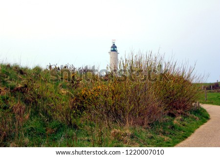 the lighthouse and the sea at cap griz nez in france