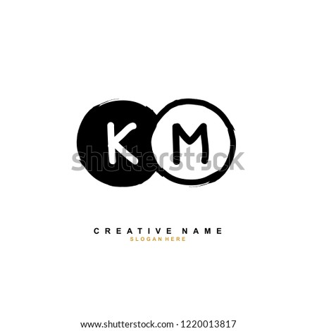 K M KM Initial logo template vector