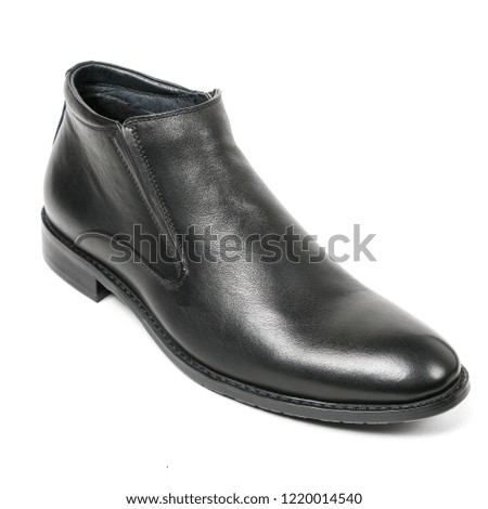 Classic office leathers man shoes isolated on white background.