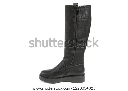 Women's demi-season high boots isolated on white background
