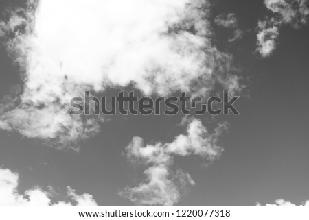 The sky in the clouds. Black and white photo.