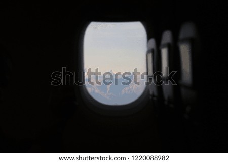 Mountains, Airplane window seat view