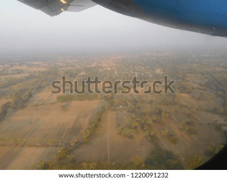 View of Bagan from the airplane