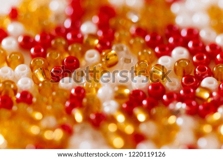Multicolored  glass beads macro.
