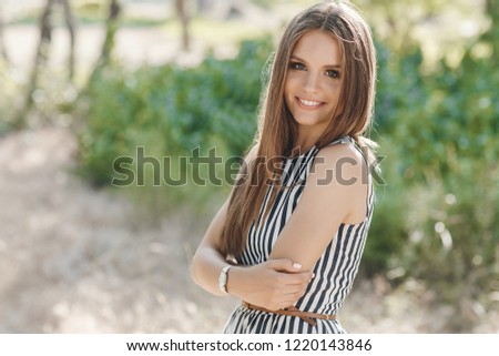 woman summer portrait. shining smiling girl outdoors. fashion and beauty