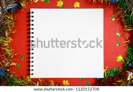 Christmas background with notes for text.