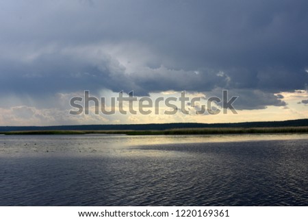 Stormy sky over the river