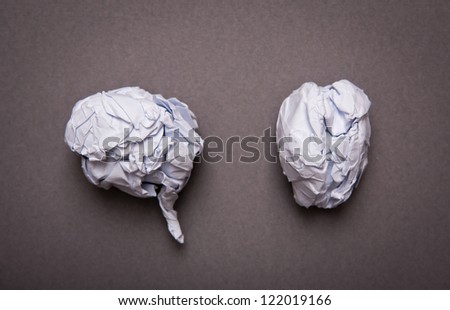 Medical background, Crumpled paper brain shape with copy space for text or design