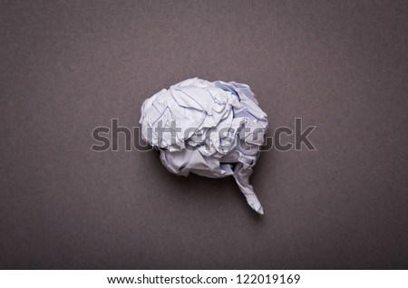 Medical background, Crumpled paper brain shape with copy space for text or design