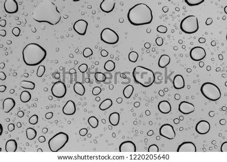 Water droplets with dark round frame