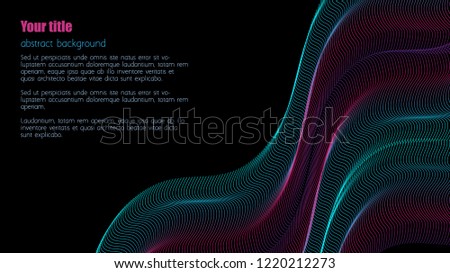 Abstract Blue and Red Waves on black background. EPS10