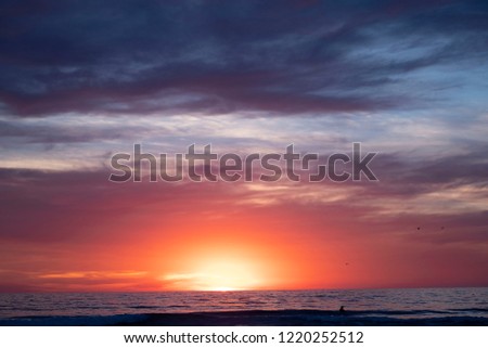 Scenic ocean sunset