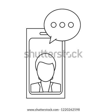 Smartphone business chat black and white