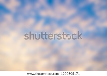Blur abstract colorful dramatic sky with many cloud sunset as background.The colorful sky and cloud  for report 
 presentation  and web design