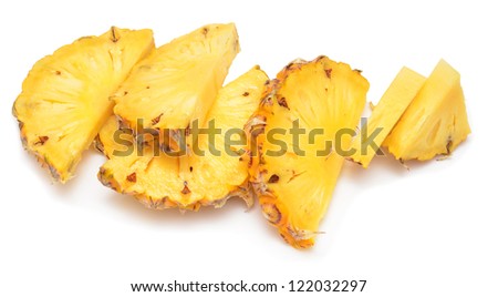 pieces of pineapple on white