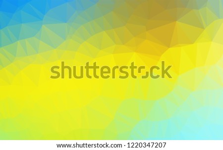 Light Blue, Yellow vector low poly texture. Geometric illustration in Origami style with gradient.  The best triangular design for your business.