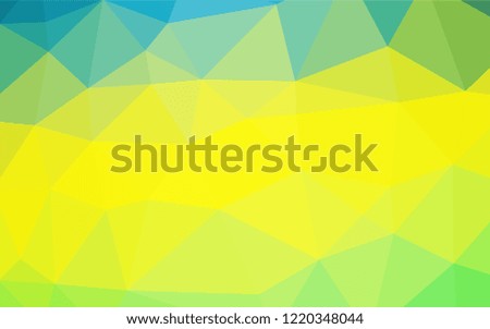 Light Green, Yellow vector abstract mosaic backdrop. Shining illustration, which consist of triangles. A completely new design for your business.