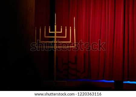 Hanukkah on a red background