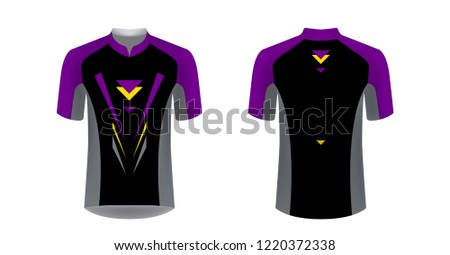Cycling Jersey vector mockup. T-shirt sport design template. Sublimation printing for sportswear. Apparel blank for triathlon, cycling, running competition, marathon and racing games.