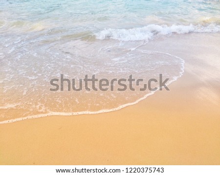 Wave of the sea on the sand beach, summer sand beach background