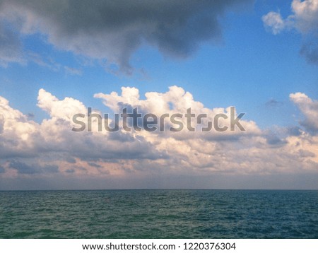 tropical beach and blue sky background