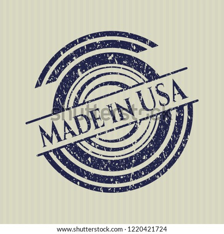 Blue Made in USA distressed grunge style stamp